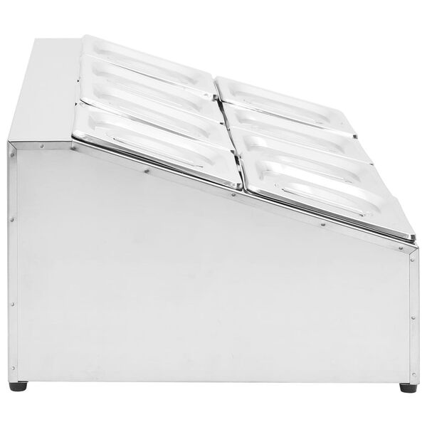 vidaXL R&eacute;cipient Gastronorm avec 8 bacs GN 1/6 Acier inoxydable