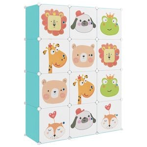 vidaXL Armoire de rangement pour enfants avec 12 cubes Vert PP