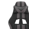 vidaXL Chaise de jeu pivotante Noir et gris Similicuir