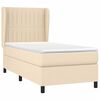 vidaXL Sommier &agrave; lattes de lit avec matelas Cr&egrave;me 90x200 cm Tissu