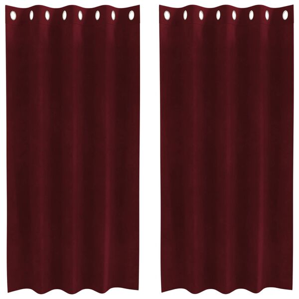vidaXL Rideaux occultants 2 pcs Bordeaux 140 x 175 cm Velours