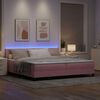 vidaXL Lit &agrave; ressort LED avec matelas Rose 200 x 200 cm Velours