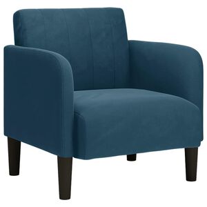 vidaXL Fauteuil canap&eacute; avec accoudoirs velours bleu 54 cm
