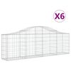 vidaXL Paniers &agrave; gabions arqu&eacute;s 6 pcs 200x30x60/80 cm Fer galvanis&eacute;