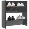 vidaXL Armoire &agrave; chaussures murale gris brillant bois d&rsquo;ing&eacute;nierie