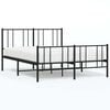 vidaXL Cadre de lit m&eacute;tal sans matelas avec pied de lit noir 120x200cm