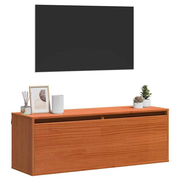 vidaXL Meuble mural Cire marron 100 x 30 x 35 cm Bois de pin massif