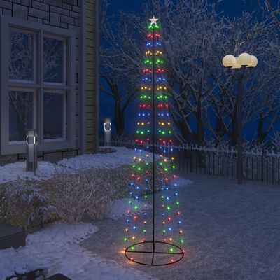 vidaXL Arbre de Noël cône 136 LED colorées décoration 70x240 cm