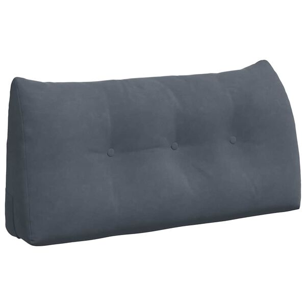vidaXL Coussin de Dos Gris fonc&eacute; 100 x 24 x 50 cm Velours