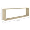 vidaXL &Eacute;tag&egrave;res cube murales 2 pcs ch&ecirc;ne sonoma bois d'ing&eacute;nierie