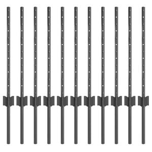 vidaXL Poteau de cl&ocirc;ture ench&acirc;ss&eacute; 11 pi&egrave;ces Gris 100 cm