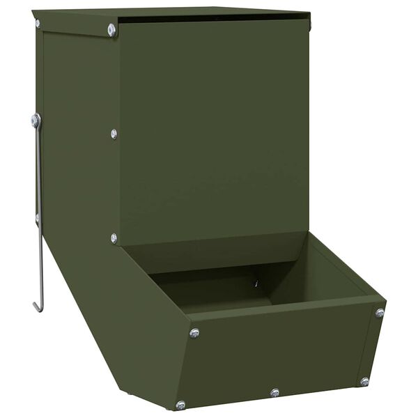 vidaXL Distributeur pour lapins Vert olive 17,5 x 26 x 28,5 cm