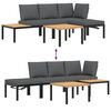 vidaXL Salon de jardin 4 pcs avec coussins noir aluminium