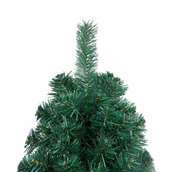 vidaXL Demi-arbre de No&euml;l artificiel pr&eacute;-&eacute;clair&eacute; et boules vert 180 cm