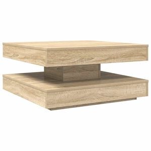 vidaXL Table basse rotative &agrave; 360 degr&eacute;s ch&ecirc;ne sonoma 70x70x34,5 cm
