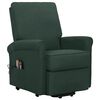 vidaXL Fauteuil de massage Vert foncé Tissu