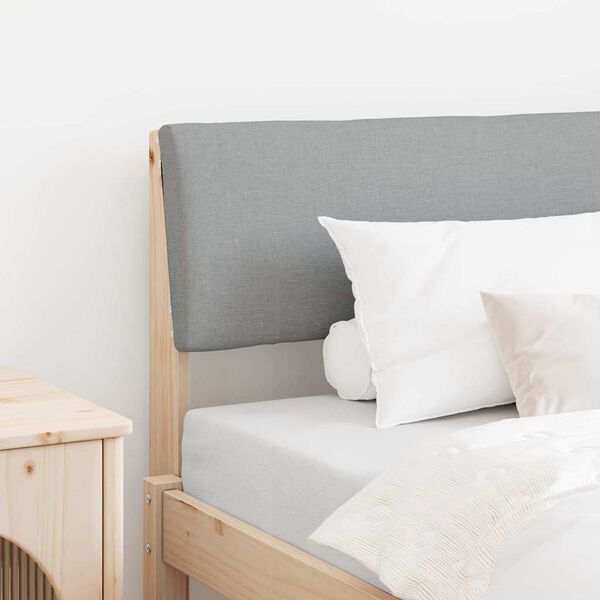 vidaXL Tête de lit capitonnée Gris clair 100 cm Pin massif