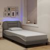 vidaXL Cadre de lit avec LED sans matelas Hvar taupe 90x200 cm tissu