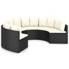 vidaXL Salon de jardin 6 pcs avec coussins R&eacute;sine tress&eacute;e Noir