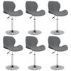 vidaXL Chaises pivotantes &agrave; manger lot de 6 Gris fonc&eacute; Velours