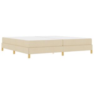 vidaXL Lit &agrave; ressorts avec matelas Cr&egrave;me 200 x 200 cm tissu