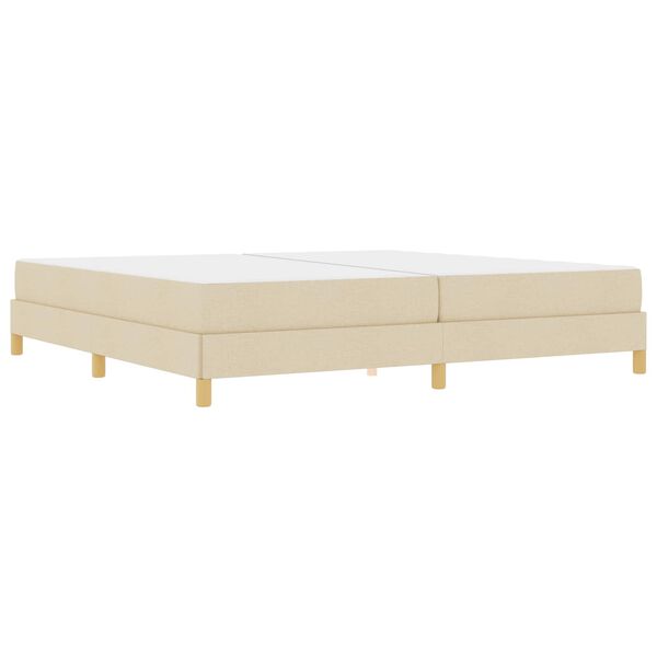 vidaXL Lit &agrave; ressorts avec matelas Cr&egrave;me 200 x 200 cm tissu