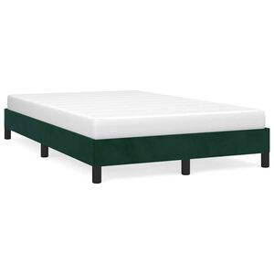 vidaXL Cadre de lit sans matelas vert fonc&eacute; 120x190 cm velours