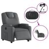 vidaXL Fauteuil inclinable &eacute;lectrique Gris Similicuir