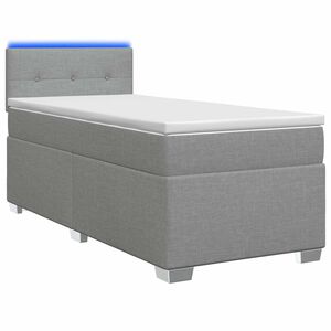 vidaXL Lit de box spring avec matelas et LED Gris clair 90 x 190 cm