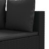 vidaXL Salon de jardin 3 pcs avec coussins noir r&eacute;sine tress&eacute;e
