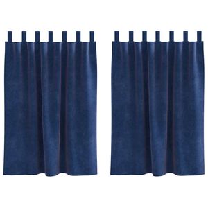 vidaXL Rideaux occultants 2 pcs Bleu fonc&eacute; 140 x 140 cm Velours