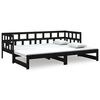 vidaXL Lit coulissant sans matelas noir 2x(90x190) cm
