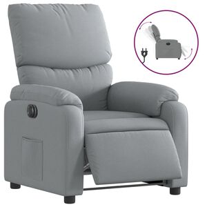 vidaXL Fauteuil inclinable &eacute;lectrique Gris clair Tissu