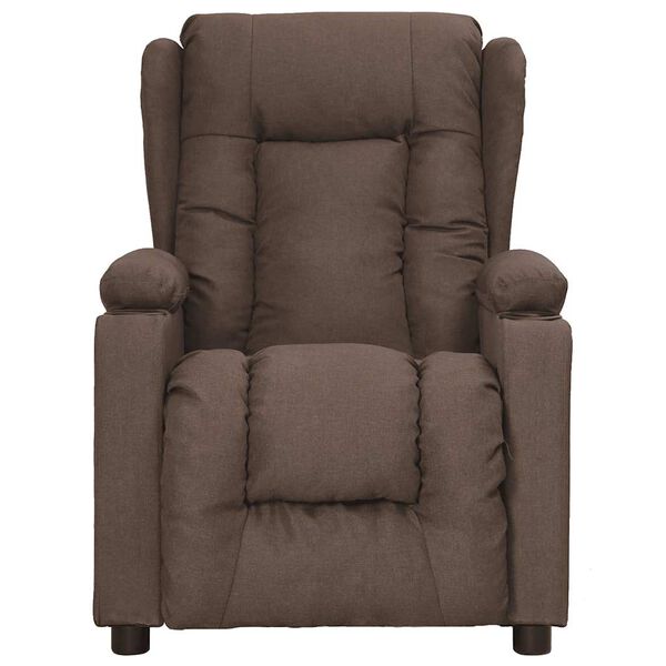 vidaXL Fauteuil de massage Taupe Tissu