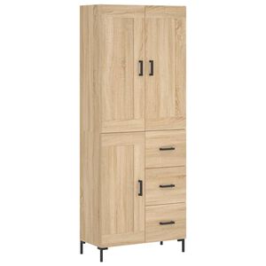 vidaXL Buffet haut Ch&ecirc;ne sonoma 69,5x34x180 cm Bois d'ing&eacute;nierie