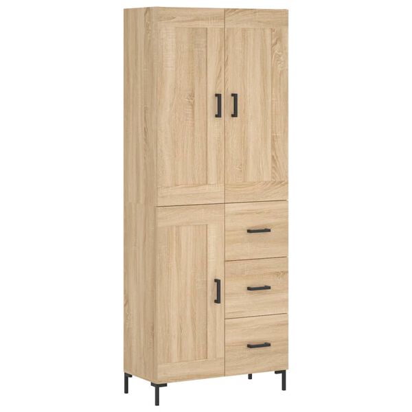 vidaXL Buffet haut Ch&ecirc;ne sonoma 69,5x34x180 cm Bois d'ing&eacute;nierie