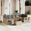 vidaXL Salon de jardin avec coussins 8 pcs beige résine tressée