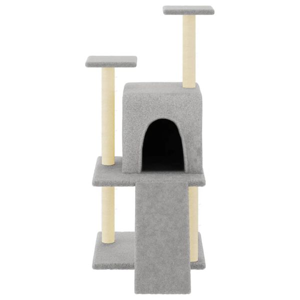 vidaXL Arbre à chat avec griffoirs en sisal gris clair 110 cm