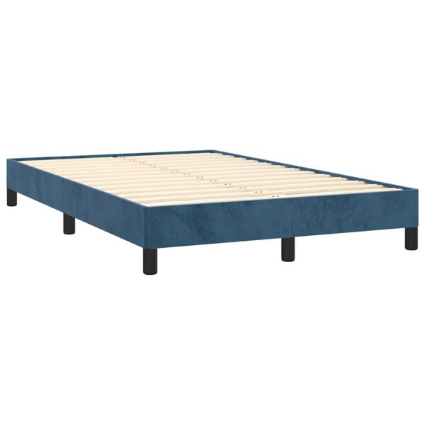 vidaXL Cadre de lit sans matelas bleu foncé 120x190 cm velours