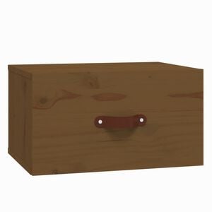 vidaXL Table de chevet murale Marron miel 40x29,5x22 cm