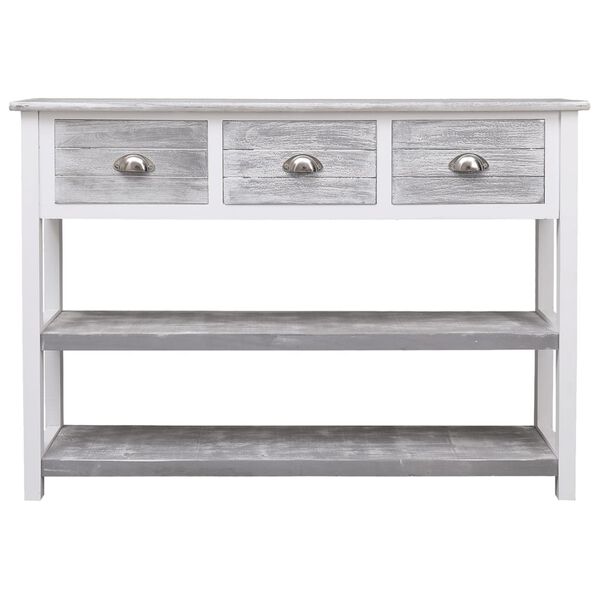 vidaXL Buffet Gris antique 108x30x76 cm Bois de Paulownia massif