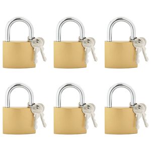 vidaXL U Lock avec Cl&eacute;s 6 pcs Laiton Fer