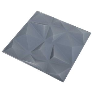 vidaXL Panneaux muraux 12 pc 50 x 50 cm Gris Diamant Mousse XPS