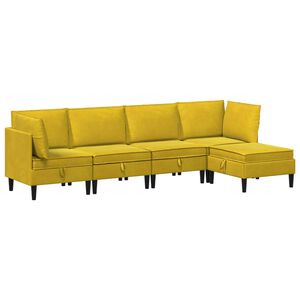 vidaXL Ensemble de meubles pour le salon 5 pc Jaune Velours