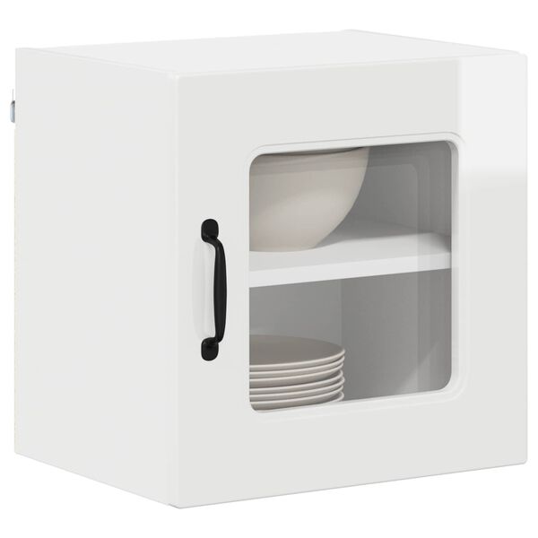 vidaXL Armoire de cuisine Kalmar 2 pcs Blanc brillant 40 x 31 x 40 cm