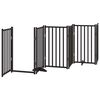 vidaXL Barri&egrave;re pour chien porte pliable 12panneaux noir bois peuplier
