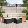 vidaXL Salon de jardin 7 pcs avec coussins noir r&eacute;sine tress&eacute;e