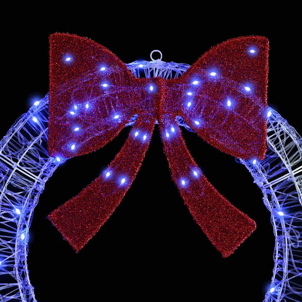 vidaXL Couronne avec 60 LED Bleu 75 cm Acrylique