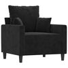 vidaXL Fauteuil avec repose-pied Noir 60 cm Velours