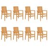 vidaXL Chaises de jardin empilables lot de 8 56,5x57,5x91 cm bois teck